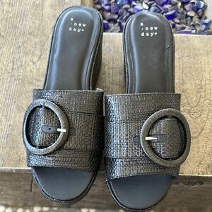 A New Day Black Textured Mules